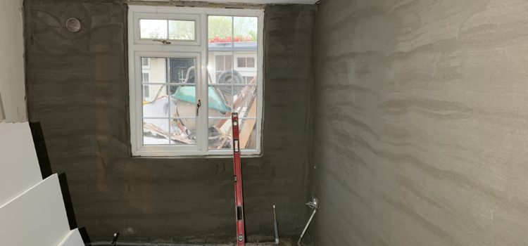 Rendering walls, examining showers Rendering walls, examining showers