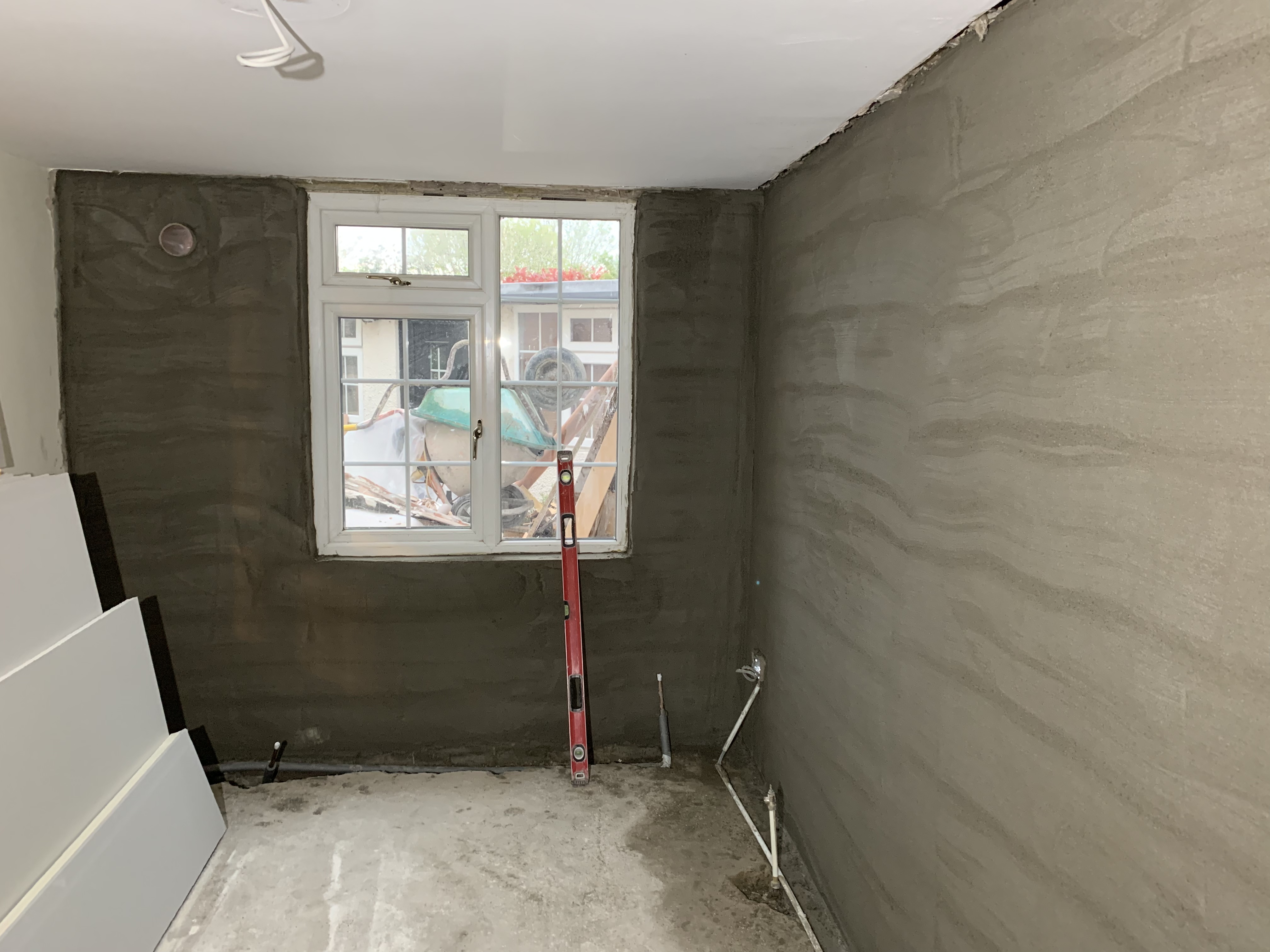 Rendering walls, examining showers