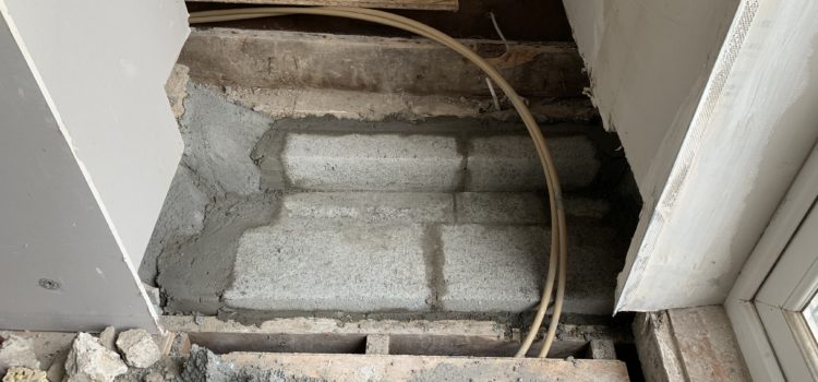 Wall rebuilt Wall rebuilt
