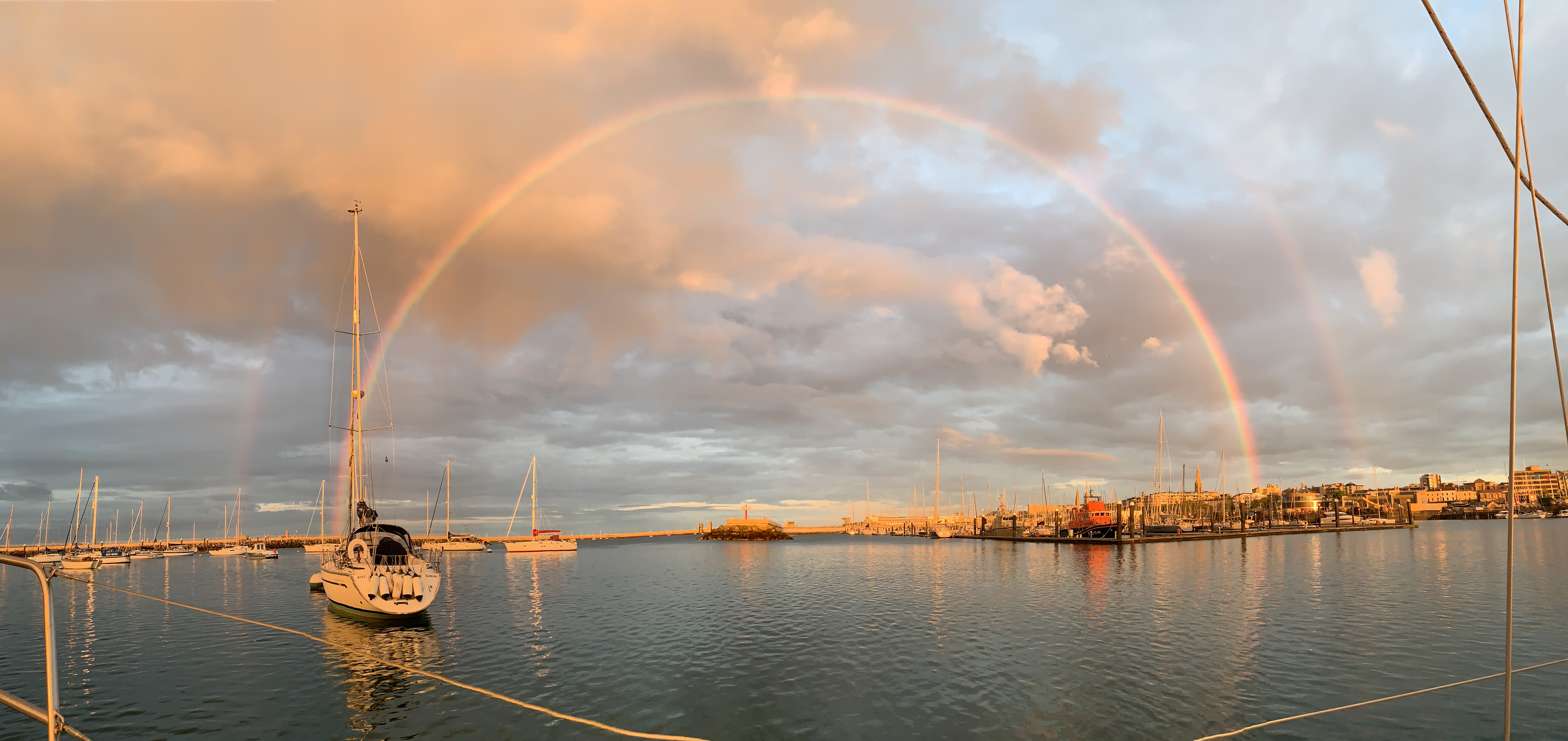 Double rainbow sunset Sunday