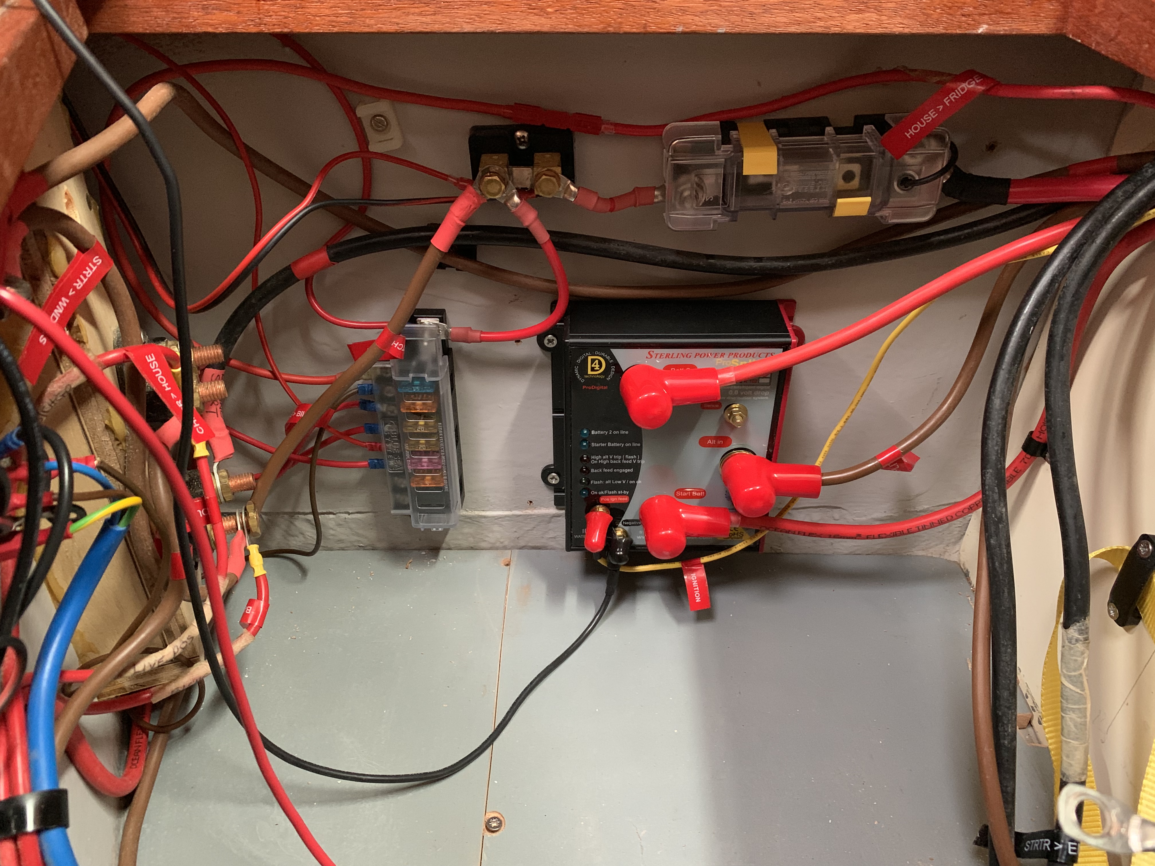 Re-wiring the battery locker